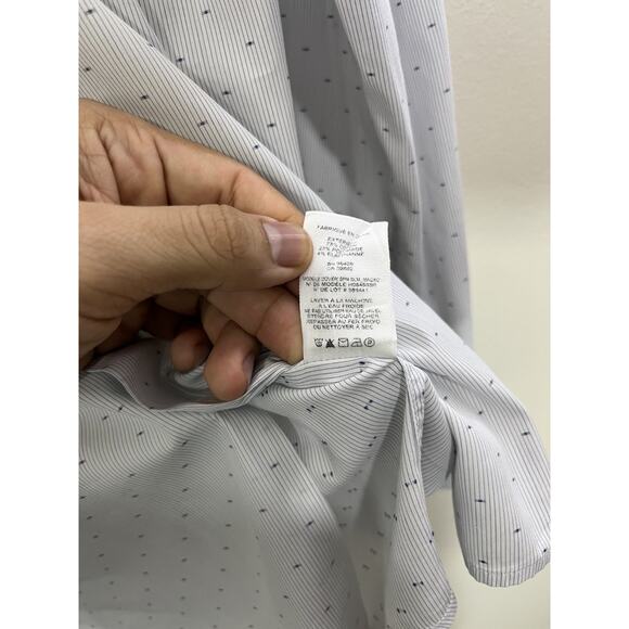 Theory Slim Fit Button Down Shirt 15 R Preppy Quiet Luxury Old Money Office Work - Picture 11 of 16